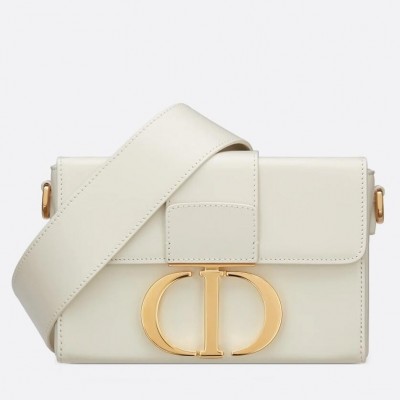 Dior 30 Montaigne Box Bag In White Box Calfskin LDBS240026