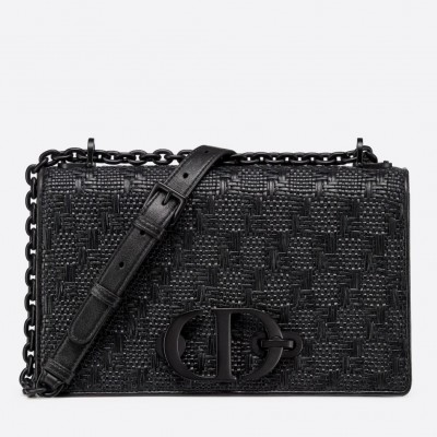 Dior 30 Montaigne Chain Bag In Black Braided Lambskin LDBS240027