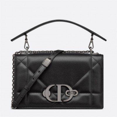 Dior 30 Montaigne Chain Bag With Handle In Black Lambskin LDBS240029