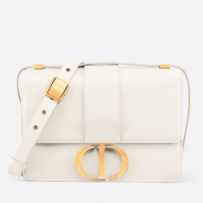 Dior 30 Montaigne Shoulder Bag In White Calfskin LDBS240042