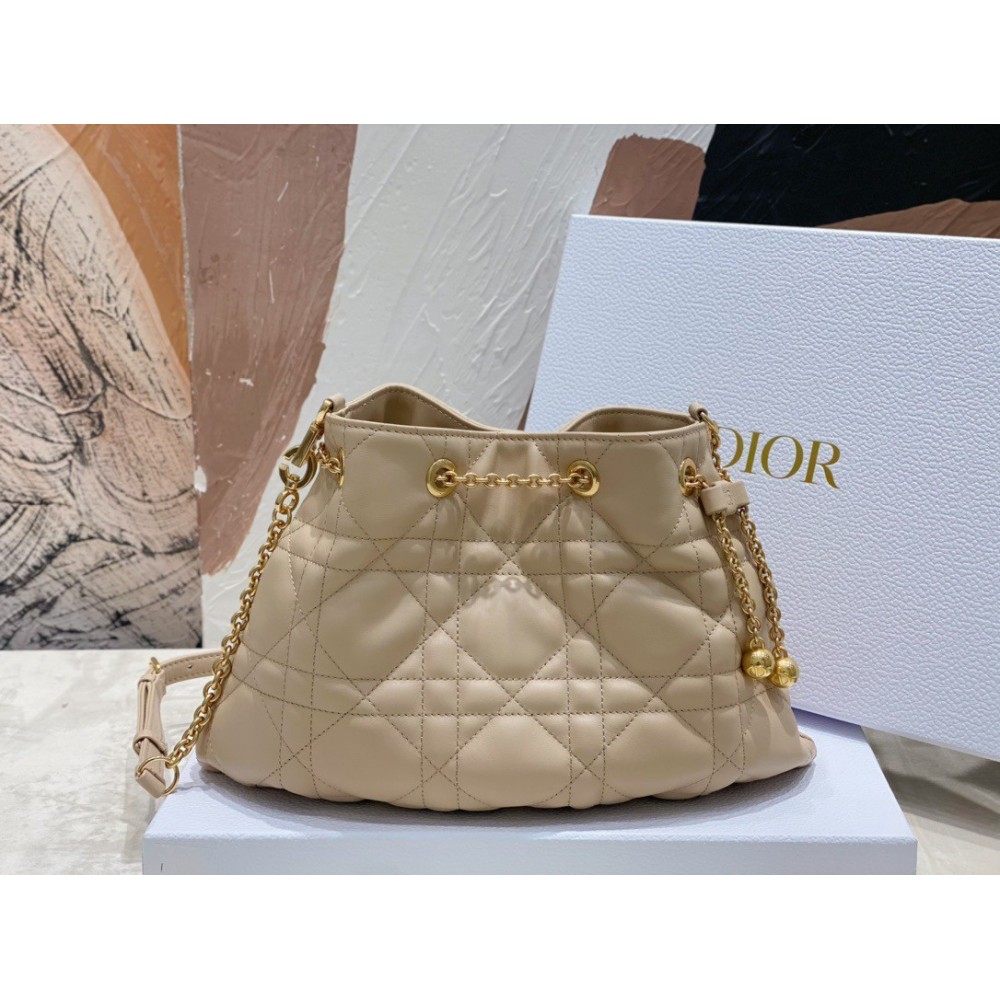 Dior Ammi Medium Bag in Sand Pink Macrocannage Lambskin LDBS240049