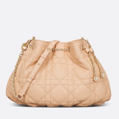 Dior Ammi Medium Bag in Sand Pink Macrocannage Lambskin LDBS240049