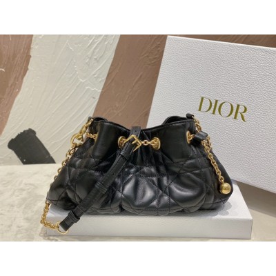 Dior Ammi Small Bag in Black Macrocannage Lambskin LDBS240050