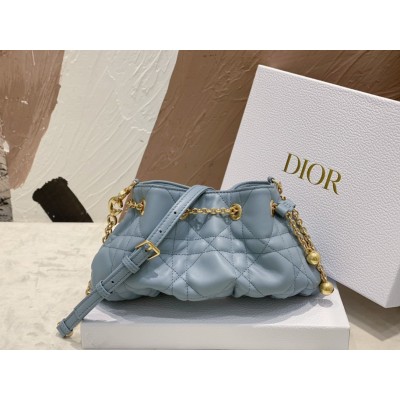 Dior Ammi Small Bag in Blue Macrocannage Lambskin LDBS240051