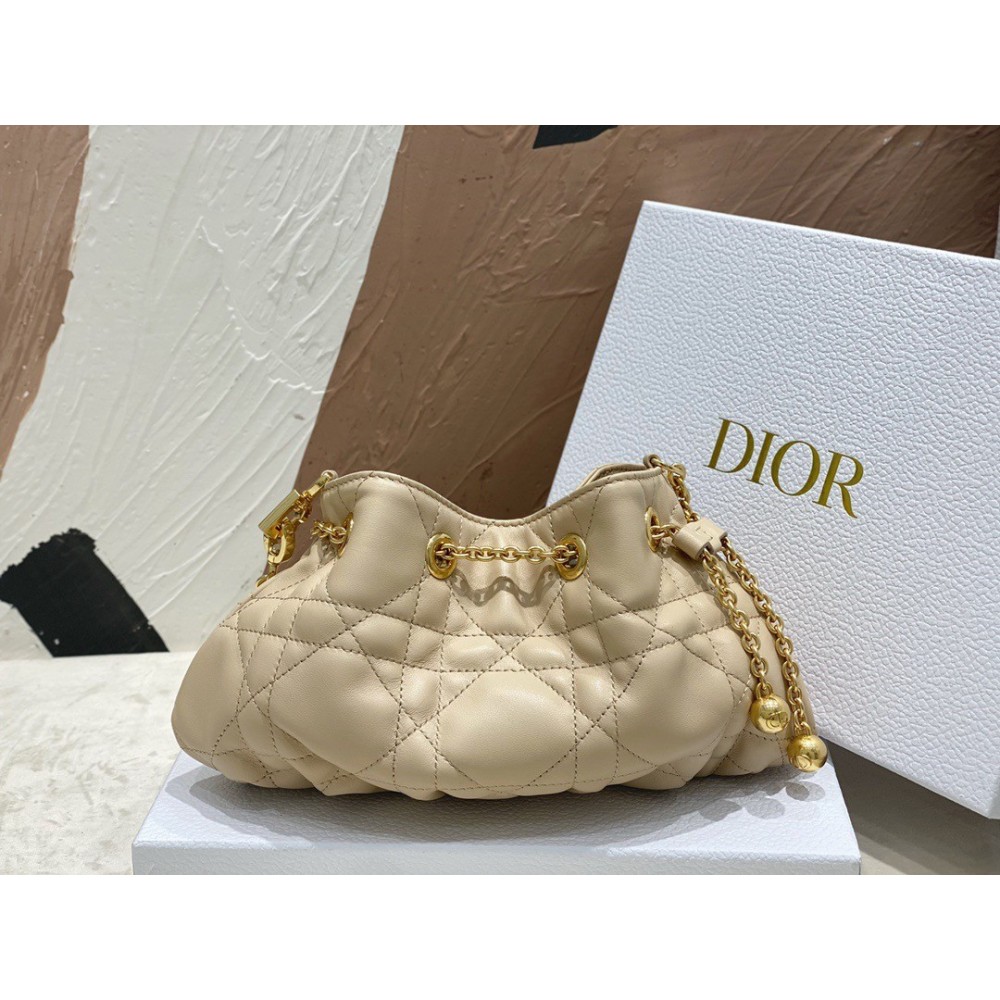 Dior Ammi Small Bag in Sand Pink Macrocannage Lambskin LDBS240052