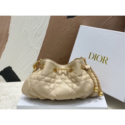 Dior Ammi Small Bag in Sand Pink Macrocannage Lambskin LDBS240052