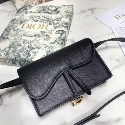 Dior Black Calfskin Saddle Belt Bag LDBS240055