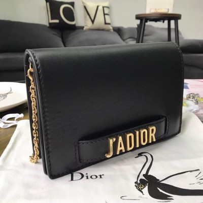 Dior Black J'Adior Wallet On Chain Pouch LDBS240062