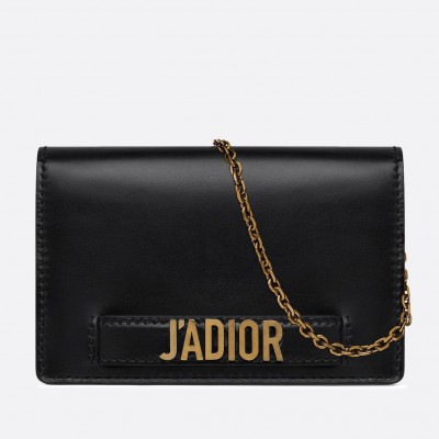 Dior Black J'Adior Wallet On Chain Pouch LDBS240062