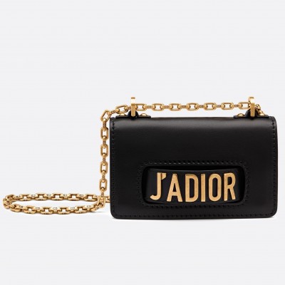 Dior Black Mini J'Adior Calfskin Flap Bag LDBS240063