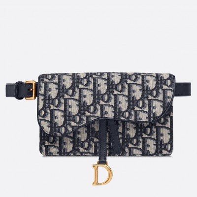 Dior Blue Oblique Saddle Belt Bag LDBS240071