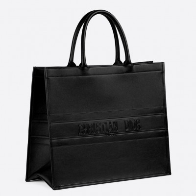 Dior Book Tote Bag In Black Smooth Calfskin LDBS240131