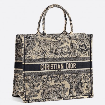 Dior Book Tote Bag In Blue Toile De Jouy Canvas LDBS240136