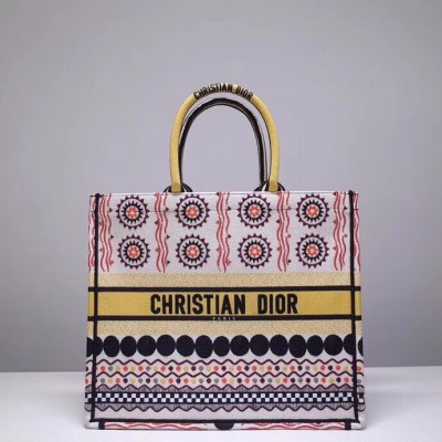 Dior Book Tote Bag In Multicolored Geometric Canvas LDBS240117