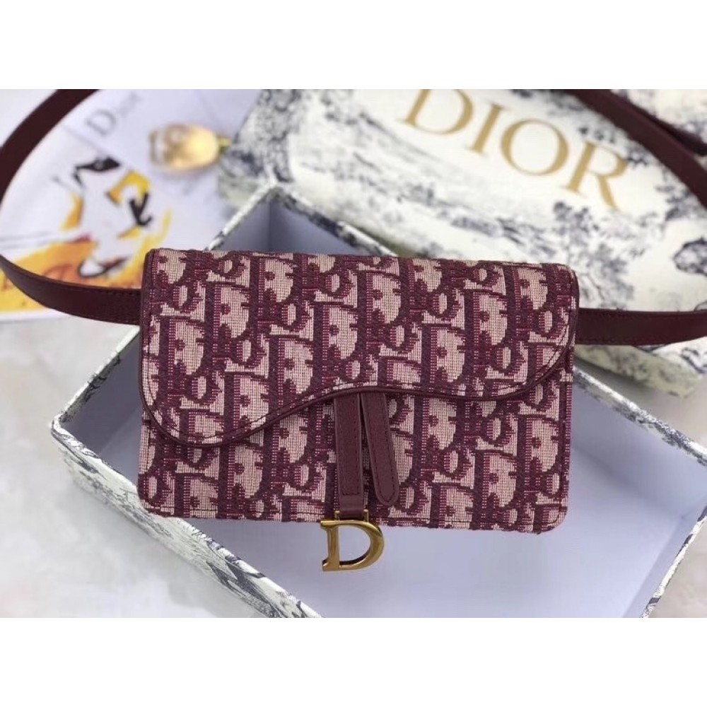 Dior Bordeaux Oblique Saddle Belt Bag LDBS240140