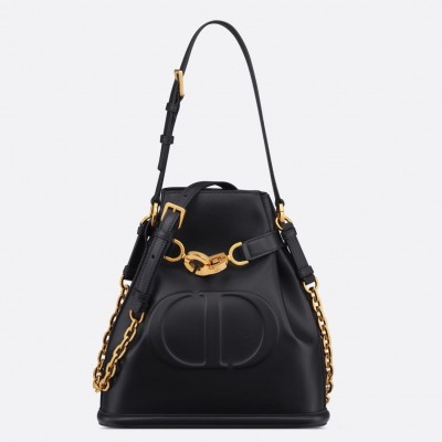 Dior C'est Medium Bag in Black Saddle Calfskin LDBS240176