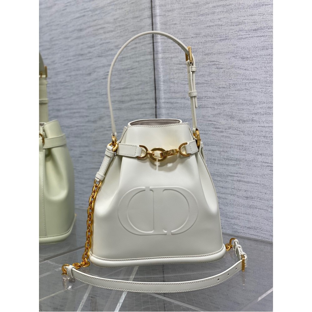 Dior C'est Medium Bag in White Saddle Calfskin LDBS240180