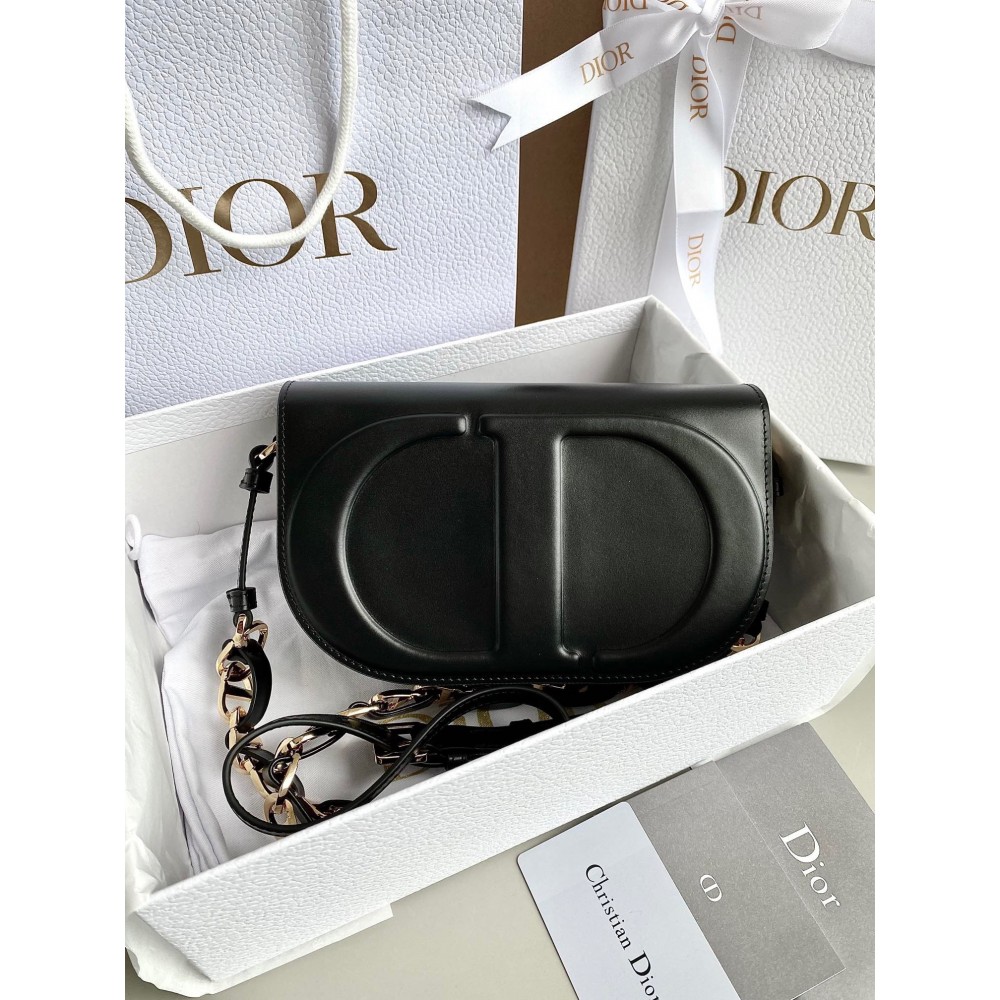 Dior CD Signature Chain Bag in Black Calfskin LDBS240168