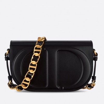 Dior CD Signature Chain Bag in Black Calfskin LDBS240168