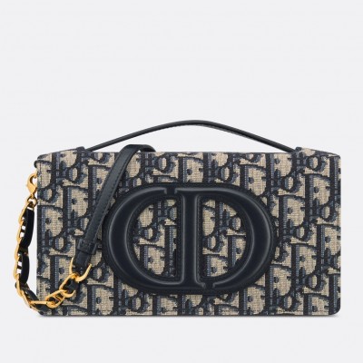 Dior CD Signature Mini Bag in Blue Oblique Jacquard LDBS240169