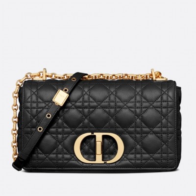 Dior Caro Medium Bag In Black Cannage Calfskin LDBS240156