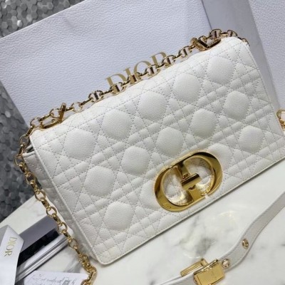 Dior Caro Medium Bag In White Cannage Calfskin LDBS240159