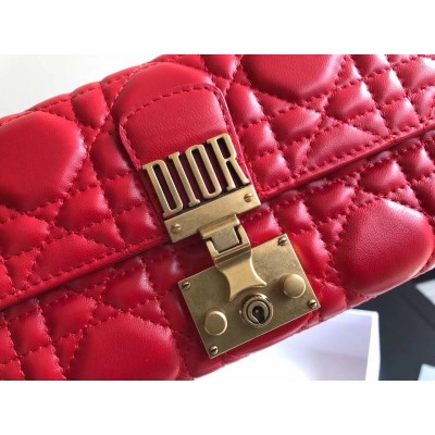 Dior DiorAddict Continental Wallet In Red Lambskin LDBS240188