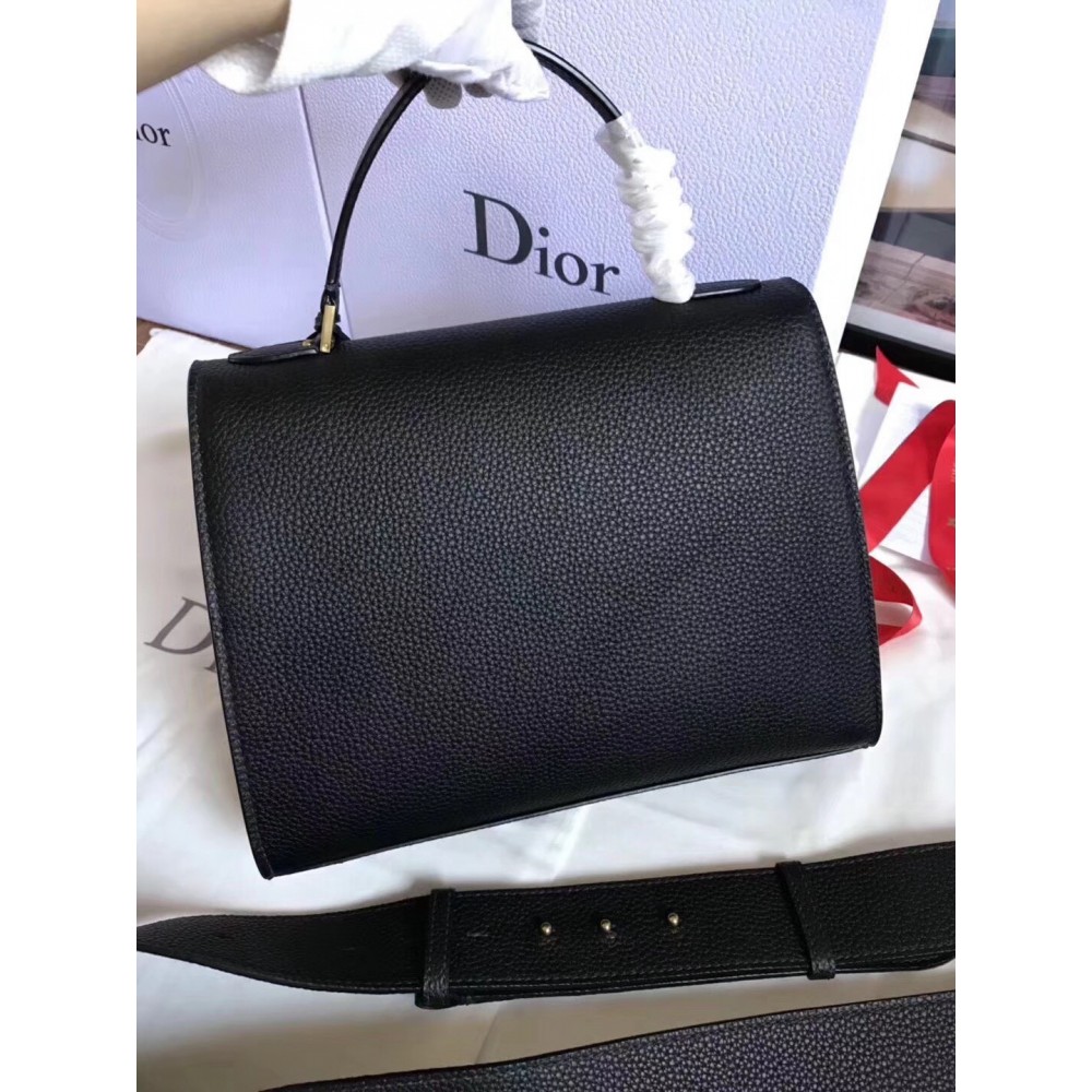 Dior DiorAddict Tote Bag In Black Grained Leather LDBS240195