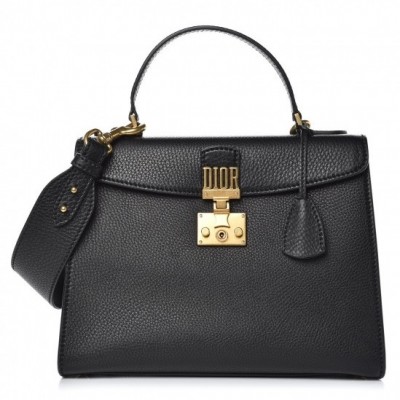 Dior DiorAddict Tote Bag In Black Grained Leather LDBS240195