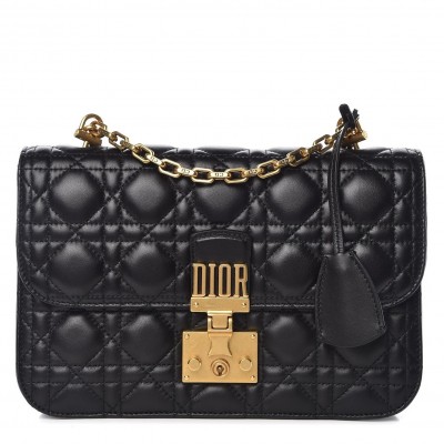 Dior Dioraddict Flap Bag In Black Lambskin LDBS240189