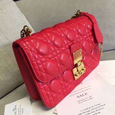 Dior Dioraddict Flap Bag In Red Lambskin LDBS240192