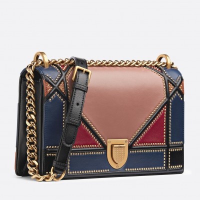 Dior Diorama Bag In Multi-coloured Patchwork LDBS240203