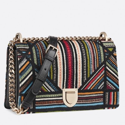 Dior Diorama Canvas Bag Embroidered With Multi-coloured Stripes LDBS240208