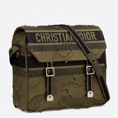 Dior Diorcamp Messenger Bag In Green Camouflage Canvas LDBS240216