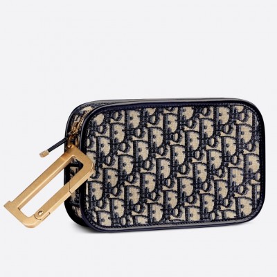 Dior Diorquake Clutch In Blue Dior Oblique Canvas LDBS240227