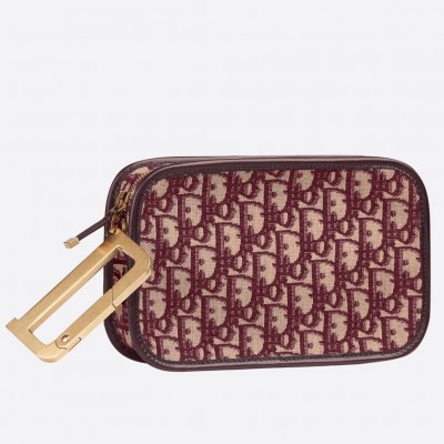 Dior Diorquake Clutch In Bordeaux Dior Oblique Canvas LDBS240228