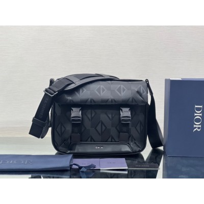 Dior Explorer Messenger Bag In Black CD Diamond Mirage Ski Capsule Nylon LDBS240239