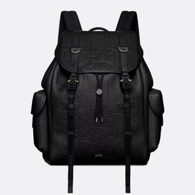 Dior Hit the Road Backpack with Flap in Black Gravity Leather LDBS240257