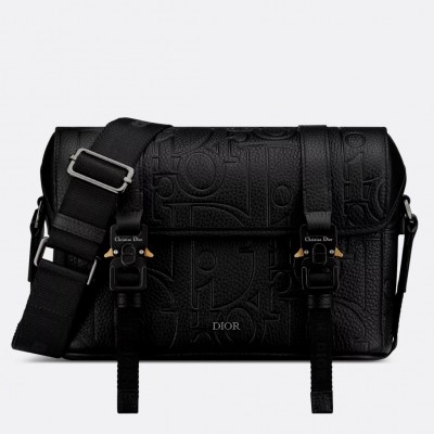 Dior Hit the Road Flap Messenger Bag in Black Gravity Leather LDBS240259