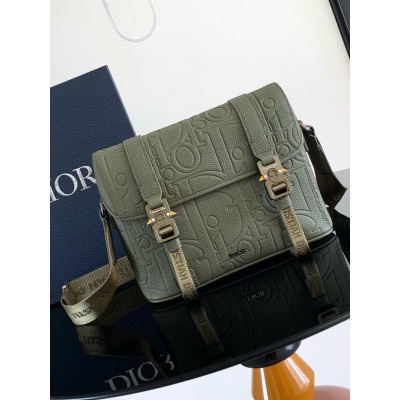 Dior Hit the Road Flap Messenger Bag in Khaki Gravity Leather LDBS240260