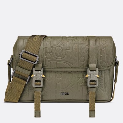 Dior Hit the Road Flap Messenger Bag in Khaki Gravity Leather LDBS240260