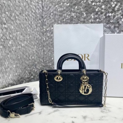 Dior Lady D-Joy Bag In Black Cannage Lambskin LDBS240313