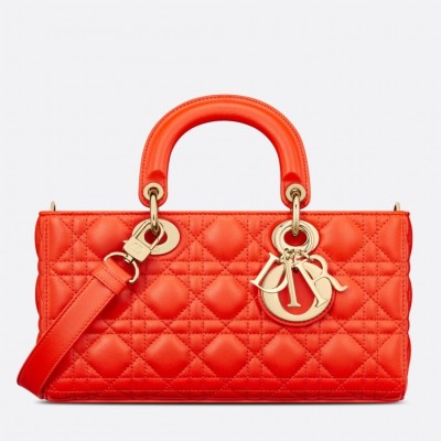 Dior Lady D-Joy Bag In Orange Cannage Lambskin LDBS240317