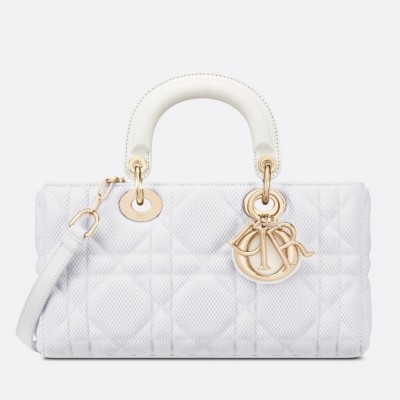 Dior Lady D-Joy Bag In White Macrocannage Technical Fabric LDBS240321