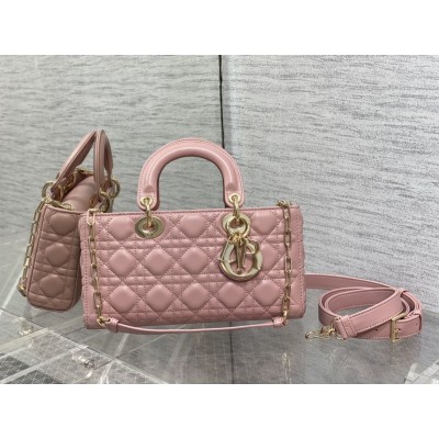 Dior Lady D-Joy Medium Bag In Peony Pink Cannage Lambskin LDBS240326