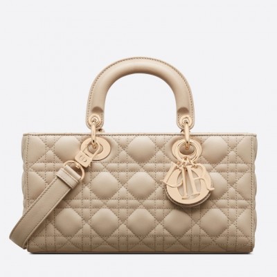 Dior Lady D-Joy Medium Bag In Sand Cannage Lambskin LDBS240327