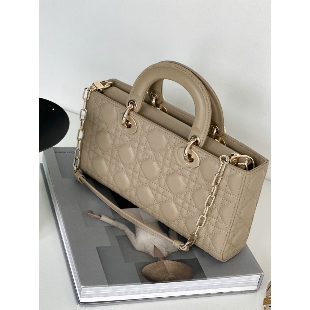 Dior Lady D-Joy Medium Bag In Sand Cannage Lambskin LDBS240328