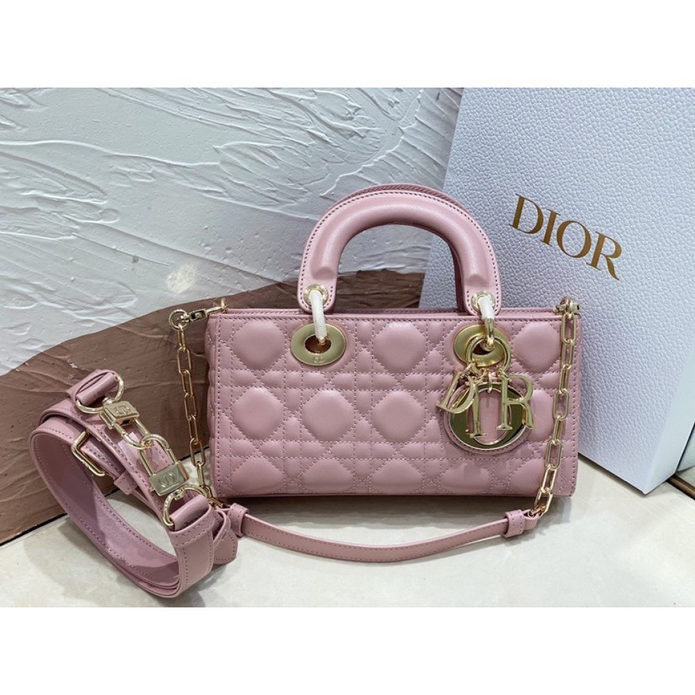 Dior Lady D-Joy Small Bag In Peony Pink Cannage Lambskin LDBS240336