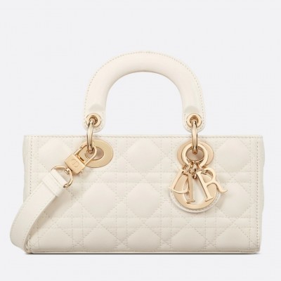 Dior Lady D-Joy Small Bag In White Cannage Lambskin LDBS240338