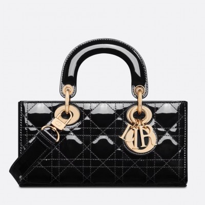 Dior Lady D-Joy Small Bag in Black Patent Calfskin LDBS240333